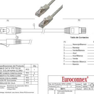 CABO FTP CAT-6 RJ45 MACHO/MACHO PATCH-CINZA 20m - Image 1