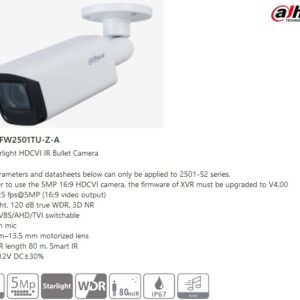 CAMARA BULLET IP 5M MTZ2.7-13.5MM IR80M - Image 1