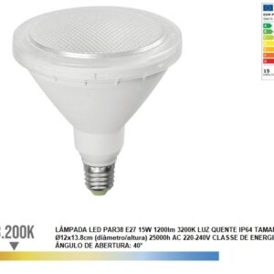 LAMP.LED-230V-E-27-PAR38/15W/3200K IP65 - Image 1