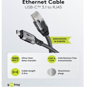 Cabo adaptador Ethernet Compacto p/Dispositivos USB-C™ s/ RJ45 - Image 1
