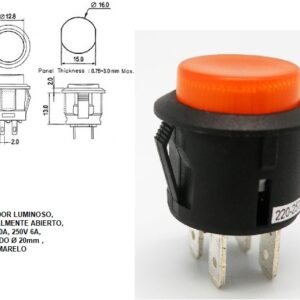 PULS.230v6A 4P.RED.22M"PUSH-ON"AMARELO - Image 1