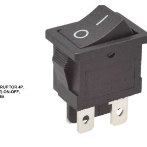 INTERRUPTOR ROCKER 250V 6A-ON-OFF 4P. (DPST) O- - Image 1