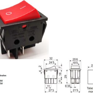 INTERRUPTOR 250V/16A-ON-0F/4P(DPST)/25x32MM - Image 1