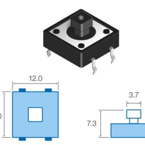 TACT-SWITCH 4x4x5mm/12V0 5A-CI - Image 1