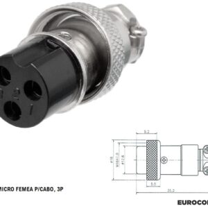 FICHA MICRO 3P. FEMEA ROSCA P/CABO - Image 1