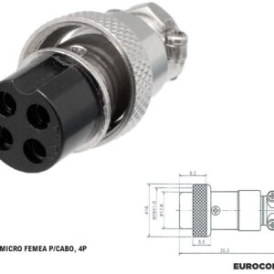 FICHA MICRO 4P. FEMEA ROSCA P/CABO - Image 1