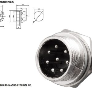 FICHA MICRO 8P. MACHO ROSCA PAINEL - Image 1