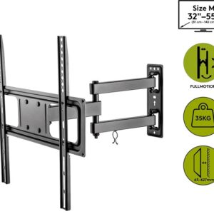 SUPORTE P/TV-LCD 32-55``>35Kg/3-MOV.PAREDE PRETO - Image 1