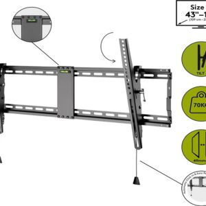 SUPORTE P/TV-LCD 43-100``>70Kg/PAREDE PRETO - Image 1