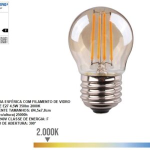 LAMPADA E-14 230V LED 5W/3200K/BOLA - Image 1