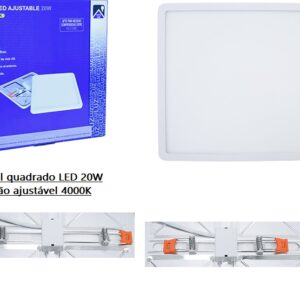 DOWNLIGHT-230V 20W 4000K Painel Quadrado Fixação regável - Image 1