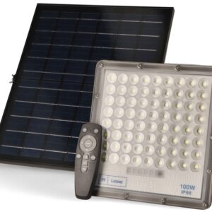 PROJETOR C/PAINEL FOTOVOLTAICO 100W-6000K IP66 C/Bateria - Image 1