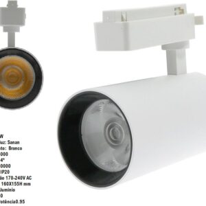 PROJETOR-FOCO-30W/3000K/CARRIL/BRANCO - Image 1