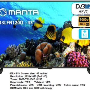 TV-LED 43"F.HD/DVB-C/T2/2x8W-3-HDMI - Image 1