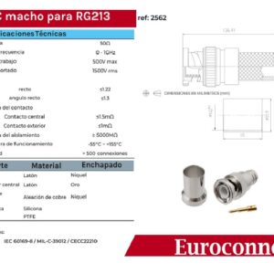 FICHA BNC-MACHO P/CRAVAR-RG-213 PTFE - Image 1