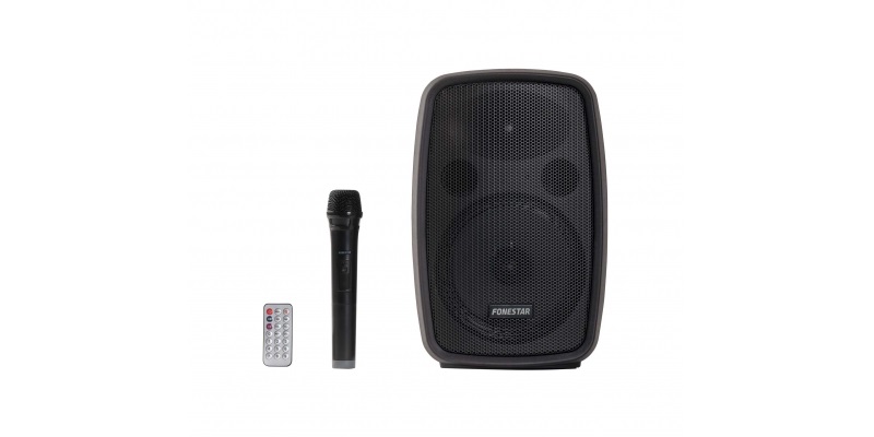 COLUNA-AMPL.8" 100W USB+BT+1-M.WL.+BAT.