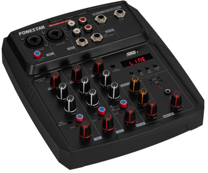 MESA MISTURA AUDIO 2-XLR+2-AUX.Bluetooth 4.2/DSP/USB USB-C USB-C/PC áudio Plug