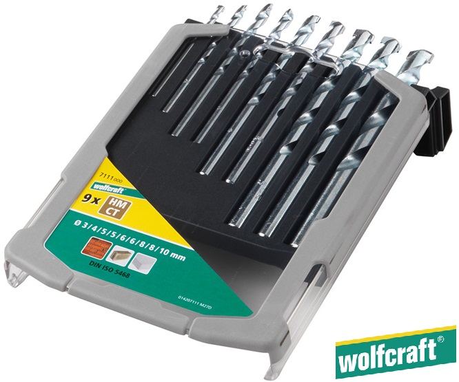 CONJUNTO DE BROCAS DE PEDRA CT 9 PEÇAS, Ø3-10mm 7111000 WOLFCRAFT