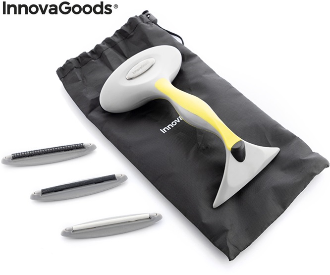 ESCOVA REMOVEDORA DE FIO COM ACESSÓRIOS 4/1 MATERIAL ABSTPR. COR CINZENTO/AMARELO
