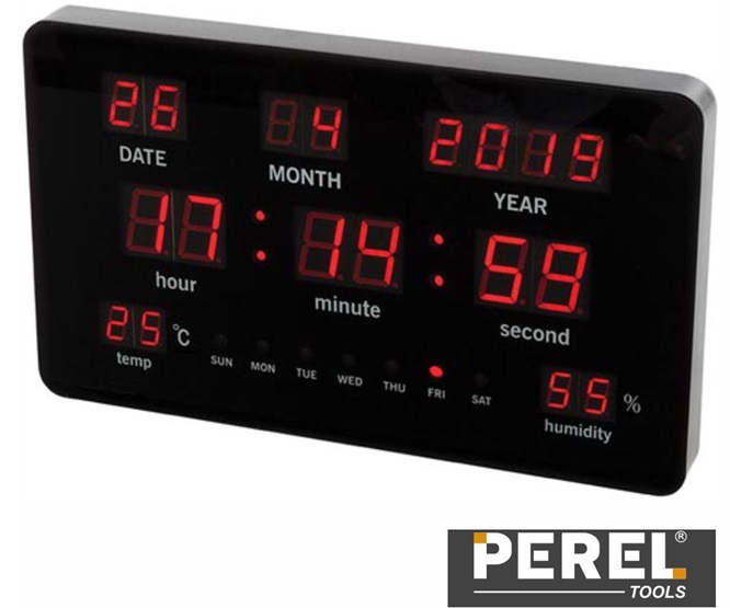 RELOGIO DIGITAL RETENGULAR DE PAREDE