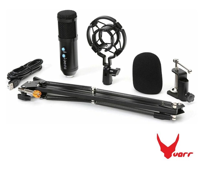 SUPORTE E MICROFONE Condensador Cardioide C/Proteção/Estúdio USB VARR