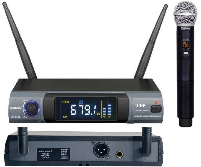 MICROFONE RECETOR+1-MÃO EMISSOR UHF