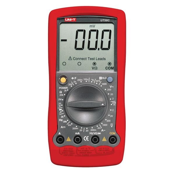 Multímetro digital 1000Vac/dc 20Aac/dc 20MΩ Cap. UT58D