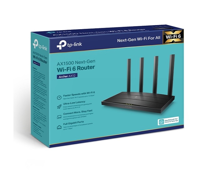 ROUTER AX1500 ARCHER AX12 Wi-Fi 6 5 GHz e 300 Mbps