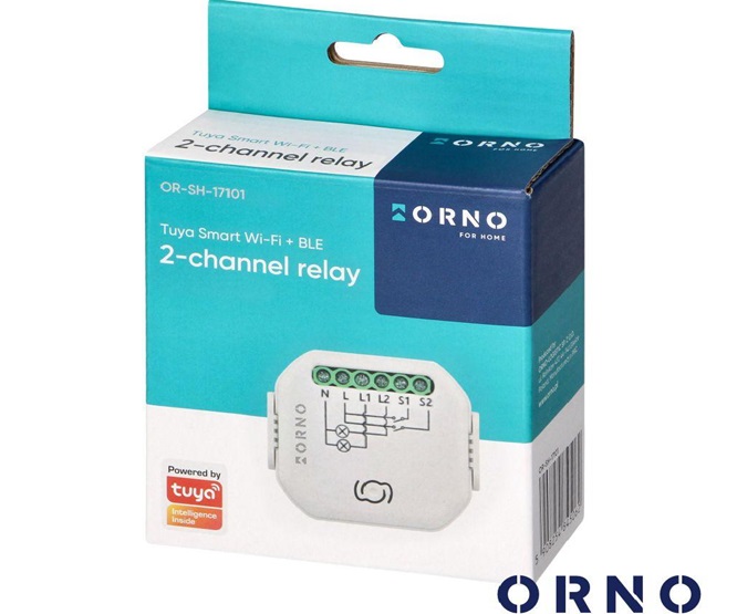 Módulo Relé 2 Canais 2300W 10A WiFi+BT Tuya ORNO