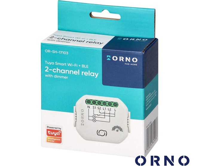 Módulo Relé 2 Canais Domável 2300W 10A WiFi+BT Tuya ORNO