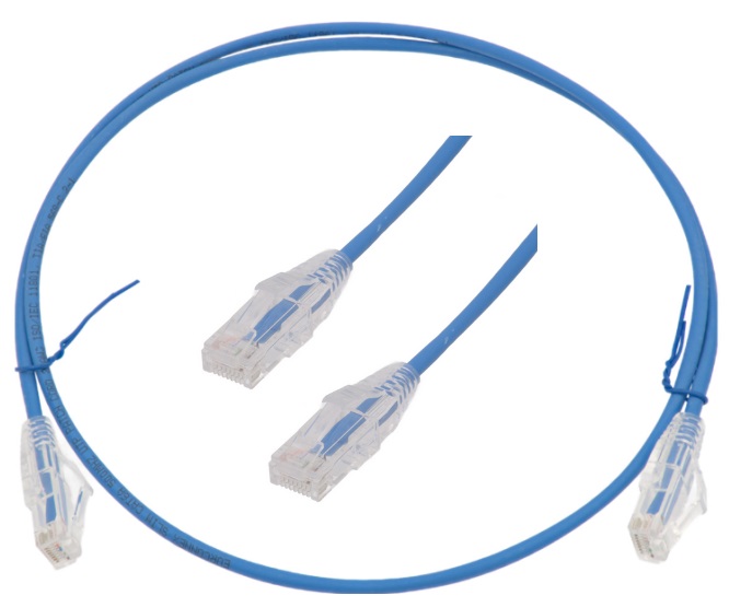 CABO PATCH UTP Cat.6A Slim LSZH 100% CU, 28AWG, 0.6m, Azul