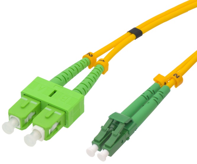 CABO Fibra Optica LC/UPC a SC/APC Monomodo Duplex, 5m