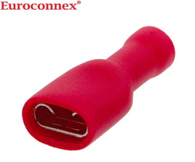 TERMINAL ISOLADO 6,4mm FASTON FEMEA 15A VERMELHO