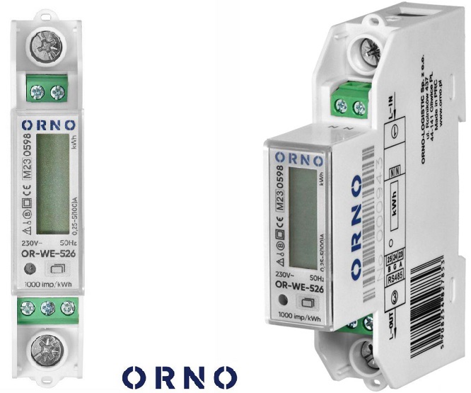 Contador de Energia 230V/100A 1 Módulo P/ Calha Din 99999.99kWh ORNO