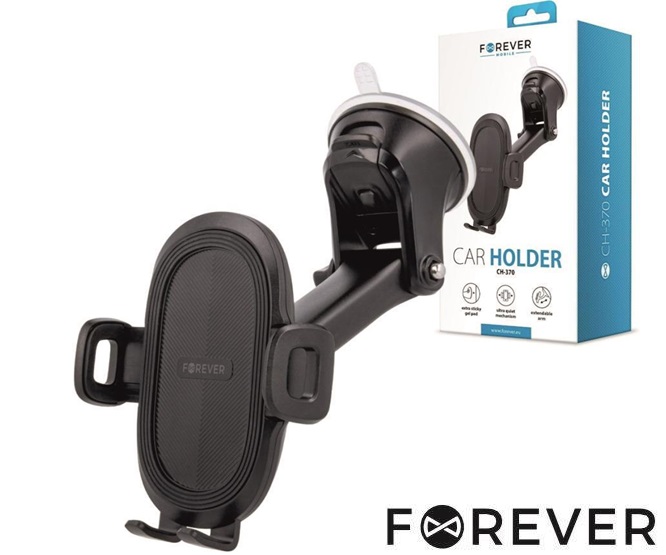 SUPORTE Telemóvel C/ Ventosa P/CARRO UNIVERSAL PRETO
