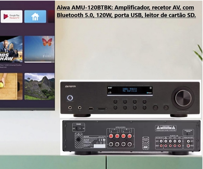 AMPLIFICADOR 120W (2x60WRMS) FM/CD/USB/Bluetooth