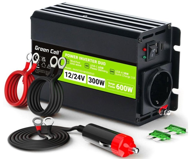 CONVERSOR DC/AC 12-24Vdc-230V 300-600W-ONDA Modificada