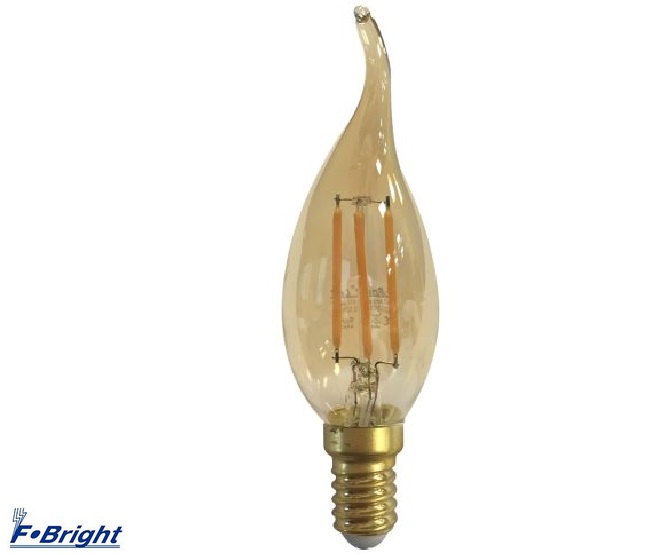 LÂMPADA E-14 4W 2200°K Cristal Vela Caramelo (F-BRIGHT)