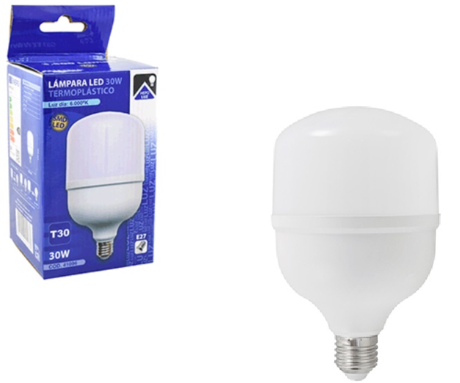 LAMPADA E-27 230V 30W 6000K TERMOPLASTICA