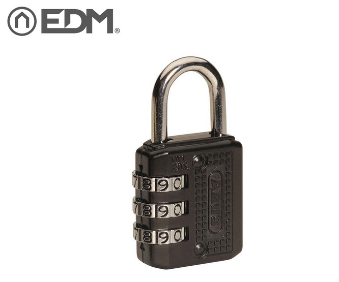 Cadeado de Combinação Preto 30mm 715/30 ABUS Corpo Zinco Maciço Fundido sob Pressão